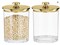 Wide Acrylic Apothecary Jars with Airtight Lids, 74 oz. Kitchen Organizer Canister Jar Set, Food Storage Containers for Pantry and Countertop, Lumiere Collection, 2 Pack, Clear/Soft Brass